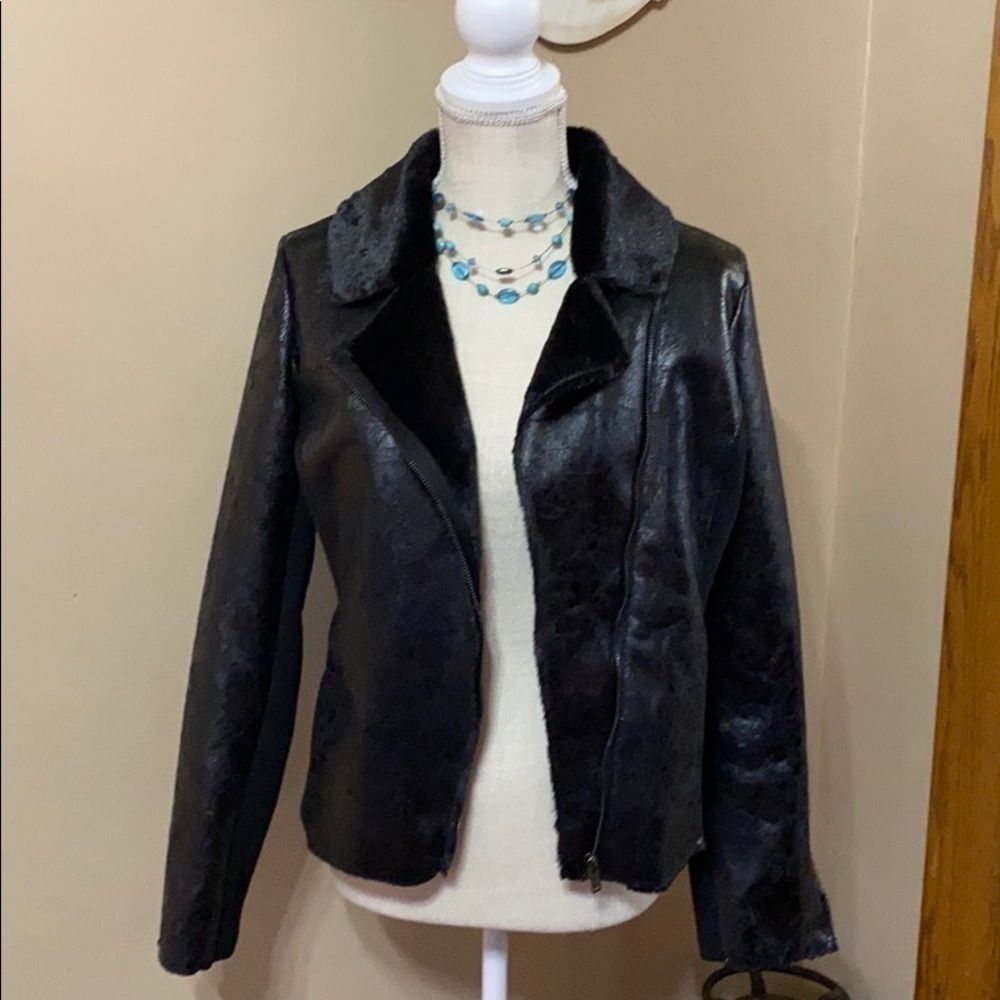 Rock and Republic Faux suede  asymmetrical jacket
